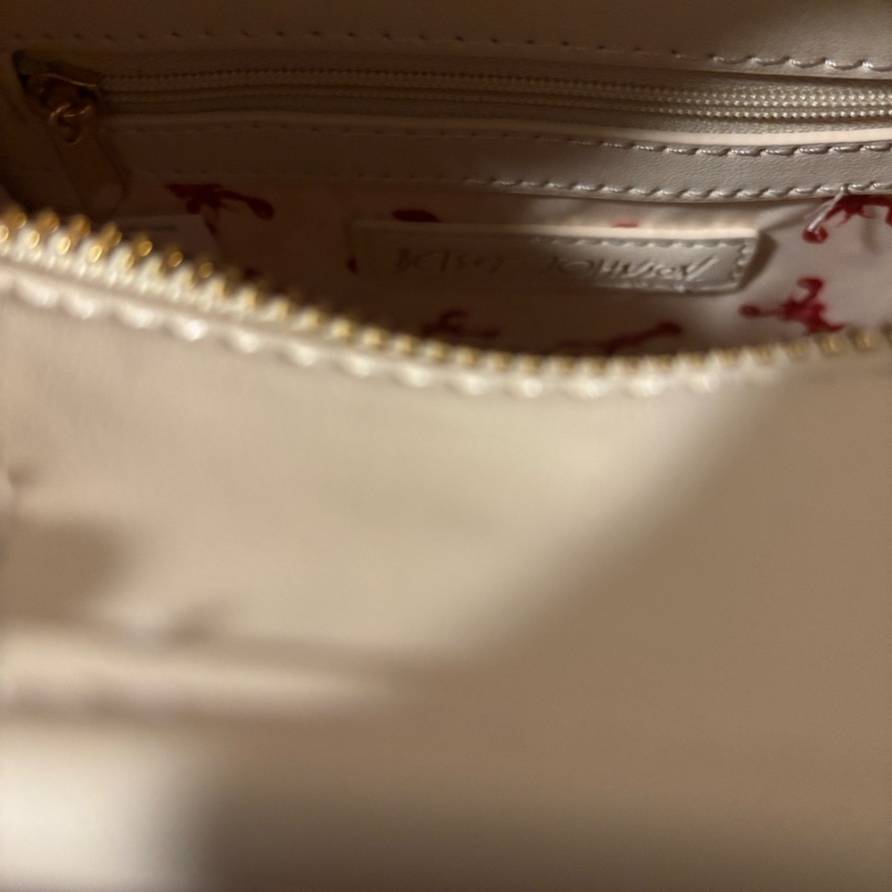 Betsy Johnson Navy and White Striped Mini Bag with Red Lobster Charm - Picture 14 of 14